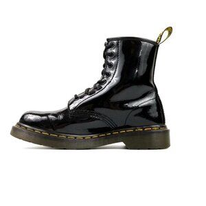 Dr. Martens Black Patent Leather Combat Boots 6 Grunge Y2k 90s Urban Streetwear